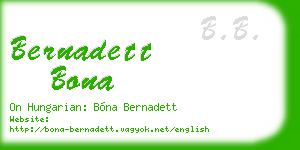 bernadett bona business card